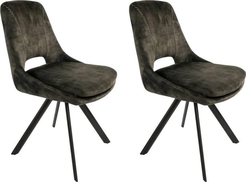 Kayoom Polsterstuhl Stuhl Denver 125 2er-Set, Stuhl-Set in attraktivem Design (Set, 2 St), samtweicher Bezug, bequem, attraktive Ziernähte von Kayoom