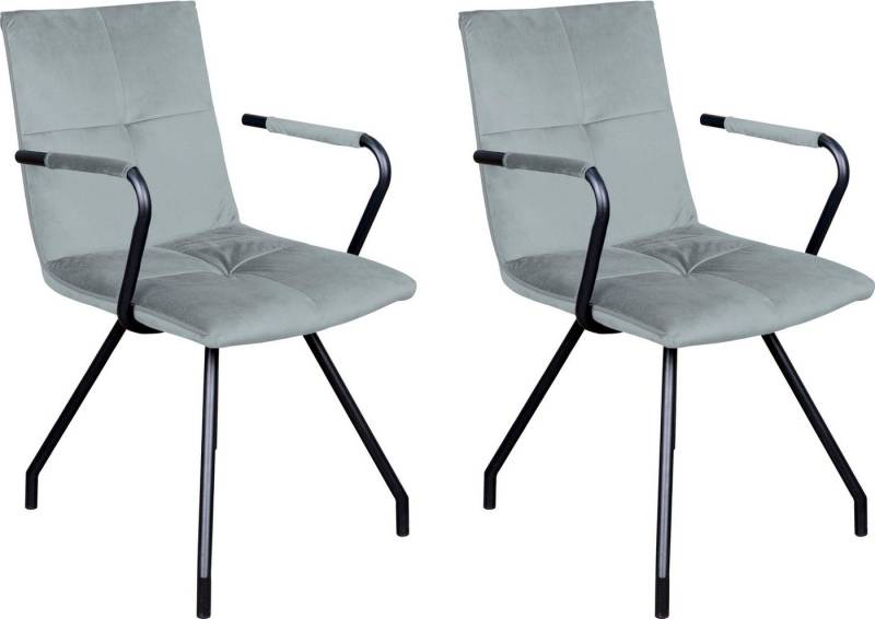 Kayoom Polsterstuhl Stuhl Eaden 225 2er-Set, samtiger Stoffbezug, Paspel aus Kunstleder (Set, 2 St), stilvoll, pflegeleicht, zeitgemäße Farbgebung, samtiger Stoffbezug von Kayoom