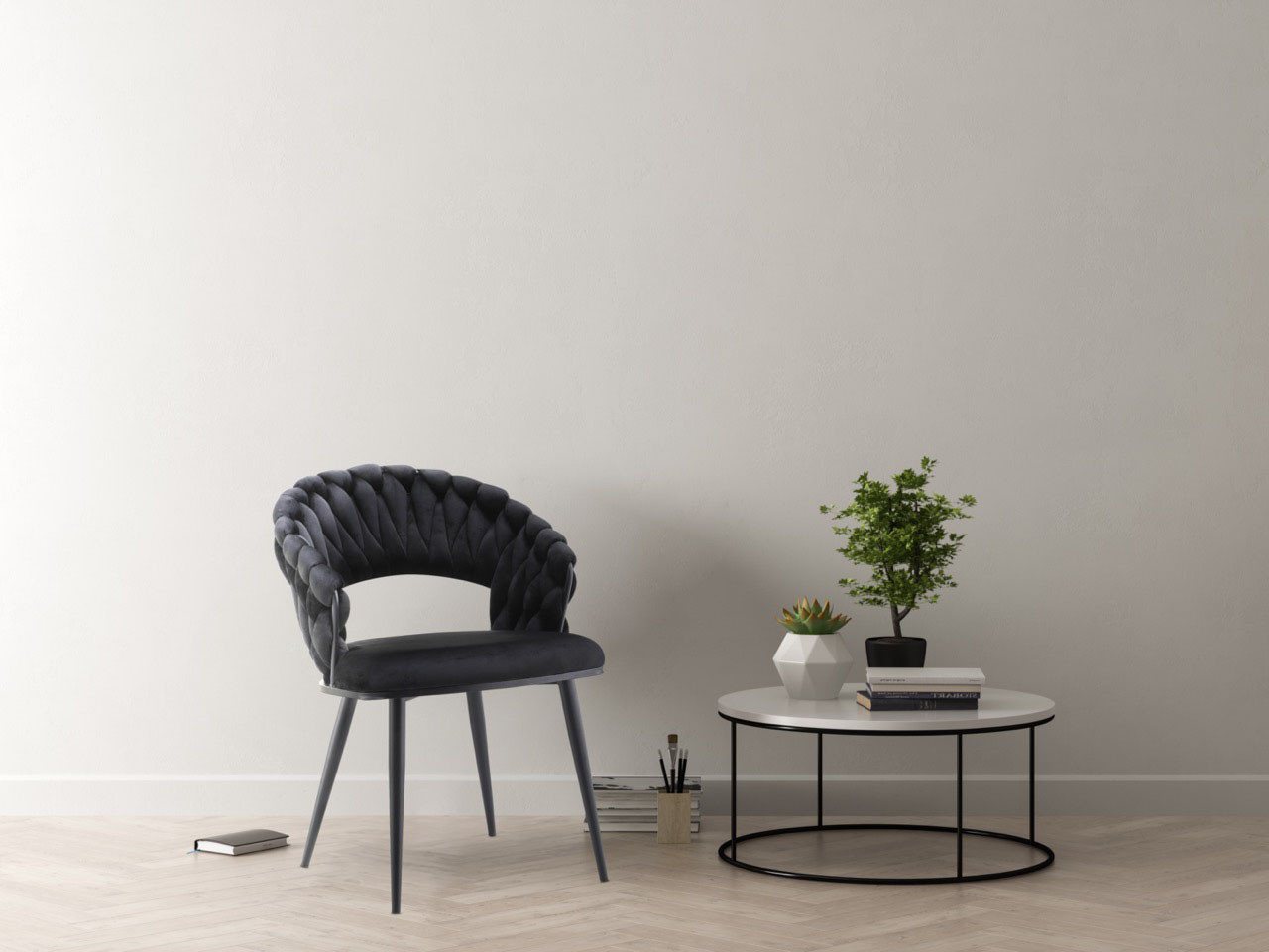Kayoom Polsterstuhl Stuhl Finesse 125 2er-Set, TOPSELLER! Flechtverarbeitung am Rücken (Set, 2 St), 2-er Set, angesagter Flechtoptik, bequem und stabil von Kayoom