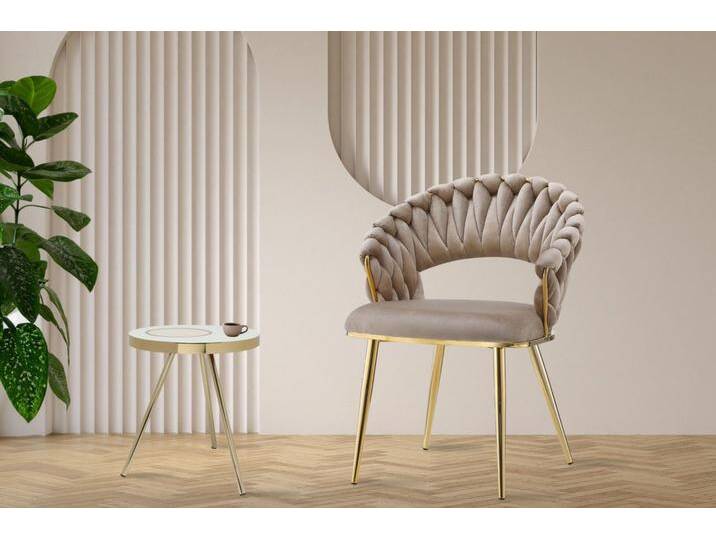 Kayoom Polsterstuhl Stuhl Finesse 125 2er-Set, TOPSELLER! Flechtverarbeitung am Rücken (Set, 2 St), 2-er Set, angesagter Flechtoptik, bequem und stabil von Kayoom