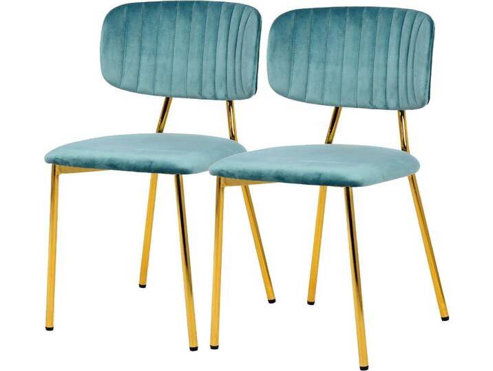 Kayoom Polsterstuhl Stuhl Giselle 125 2er-Set, pflegeleichter Samtbezug (Set, 2 St), mit Armlehnen, goldenes Gestell aus Edelstahl, Samtbezug von Kayoom