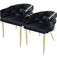 Kayoom Polsterstuhl "Stuhl Grace 125 2er-Set, Gestell aus Eisen, bequem gepolstert", (Set), 2 St., Graziöses Design, absolutes Eye-Catcher, geflochtener Rücken von Kayoom