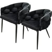 Kayoom Polsterstuhl "Stuhl Grace 125 2er-Set, Gestell aus Eisen, bequem gepolstert", (Set), 2 St., Graziöses Design, absolutes Eye-Catcher, geflochtener Rücken von Kayoom
