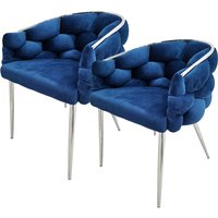 Kayoom Polsterstuhl "Stuhl Grace 125 2er-Set, Gestell aus Eisen, bequem gepolstert" (Set) 2 Stk.Graziöses Design, absolutes Eye-Catcher, geflochtener Rücken von Kayoom
