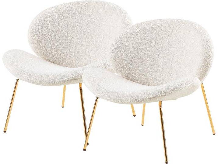 Kayoom Polsterstuhl Stuhl Jaden 125 2er-Set, im angesagten Stoff mit dem Kräusel-Effekt (Set, 2 St), Ästhetisch minimalistisches Design, Bouclé Stoff, breites Sitzen von Kayoom