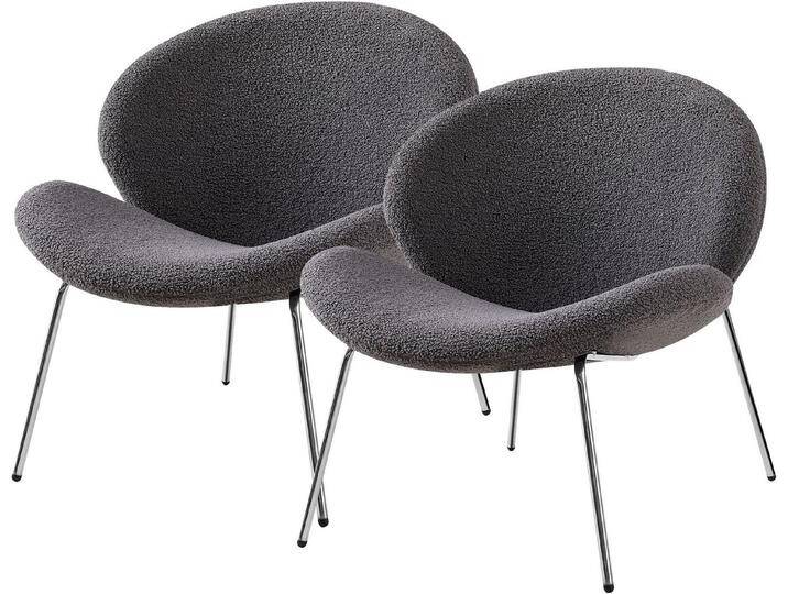 Kayoom Polsterstuhl Stuhl Jaden 125 2er-Set, im angesagten Stoff mit dem Kräusel-Effekt (Set, 2 St), Ästhetisch minimalistisches Design, Bouclé Stoff, breites Sitzen von Kayoom