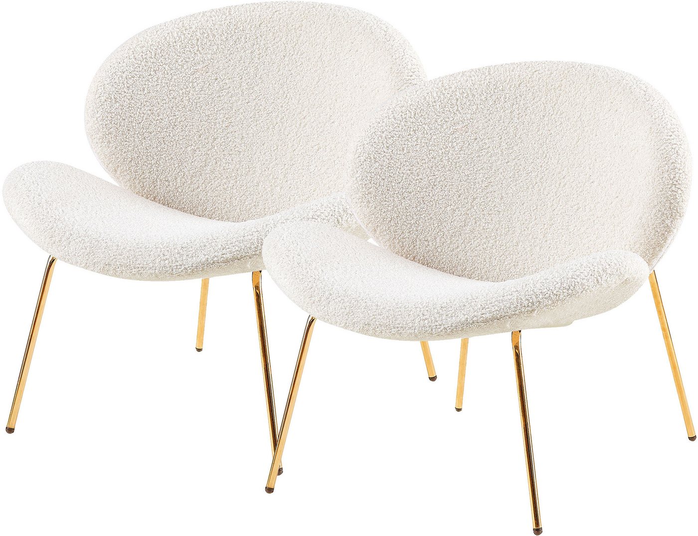 Kayoom Polsterstuhl Stuhl Jaden 125 2er-Set, im angesagten Stoff mit dem Kräusel-Effekt (Set, 2 St), Ästhetisch minimalistisches Design, Bouclé Stoff, breites Sitzen von Kayoom