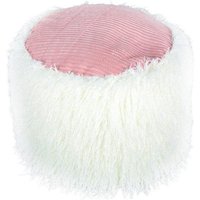 Kayoom Pouf "Fellpouf Bobtail 125, Fellhocker in zweifarbigem Design", (1 St.), modern, dekorativ, kindersicherer Reißverschluss an der Unterseite von Kayoom