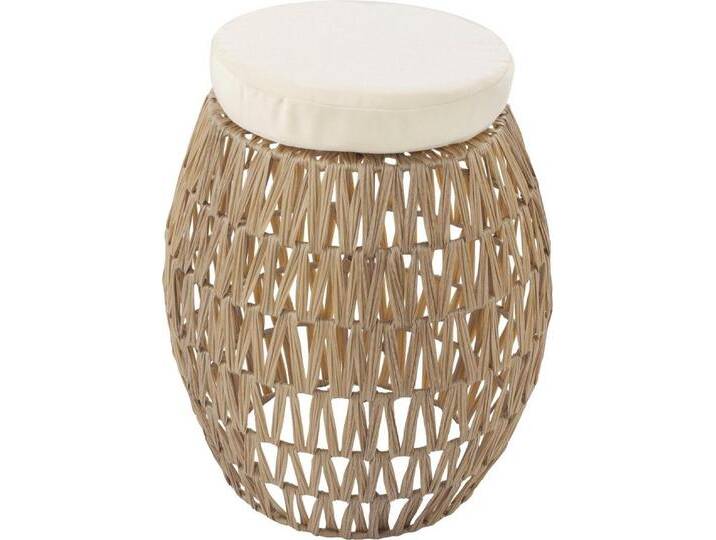 Kayoom Rattanstuhl Stuhl / Hocker Alba Hellbraun, 2er-Set Rattan-Hocker, Bast-Optik (1 St), Unikat, in Handarbeit gefertigt von Kayoom
