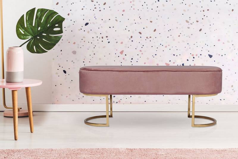 Kayoom Sitzbank Pera 225, Edler Touch durch goldenes Gestell, Gemütliche Polsterung (1-St), edles Design, bequem, samtweich, Dekorativ, Gemütliche Polsterung von Kayoom
