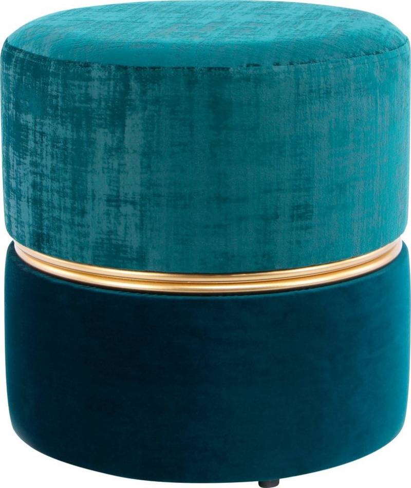 Kayoom Sitzhocker Hocker Cleopatra 625, Sitzhocker in zweifarbigem Design (1 St), zweifarbig, dekorativ, pflegeleicht, edler Akzent durch Metallring von Kayoom