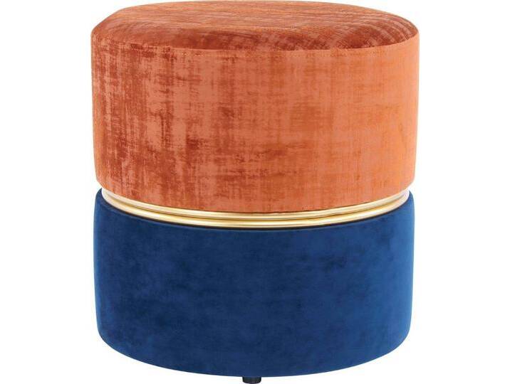 Kayoom Sitzhocker Hocker Cleopatra 625, Sitzhocker in zweifarbigem Design (1 St), zweifarbig, dekorativ, pflegeleicht, edler Akzent durch Metallring von Kayoom