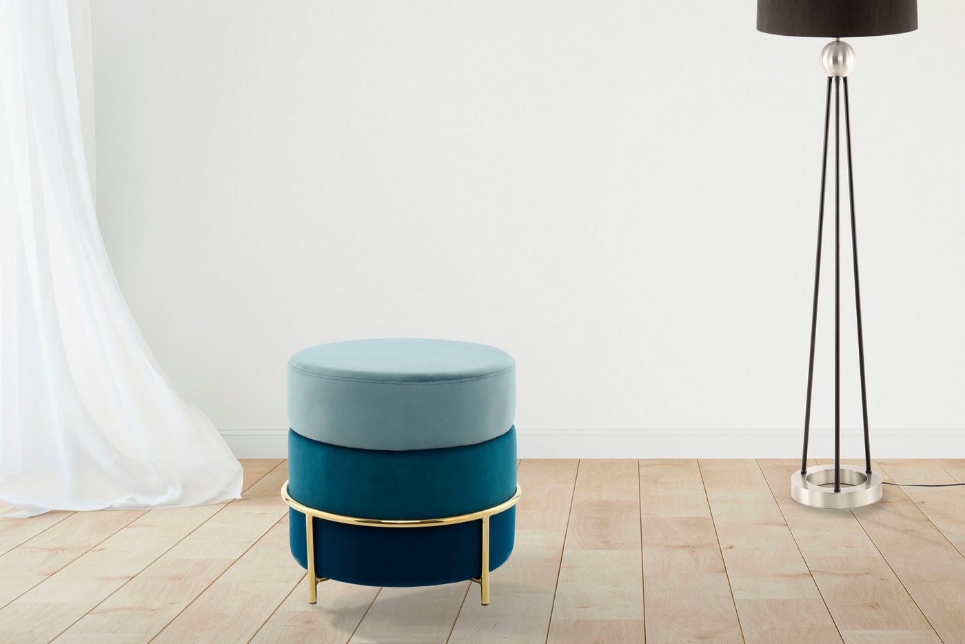 Kayoom Sitzhocker Hocker Matilda 125, Komfortable runde Form, Gemütlicher Design-Hocker (1 St), samtweich, elegant, gepolstert, große Sitzfläche von Kayoom