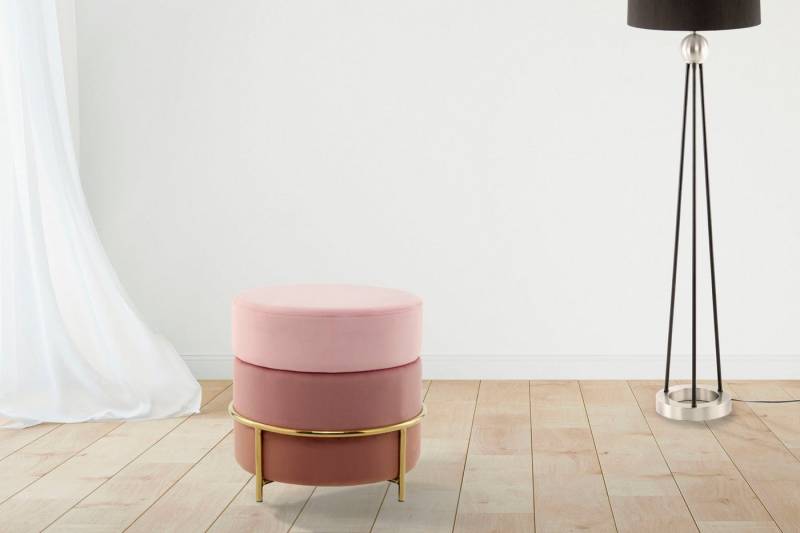 Kayoom Sitzhocker Hocker Matilda 125, Komfortable runde Form, Gemütlicher Design-Hocker (1 St), samtweich, elegant, gepolstert, große Sitzfläche von Kayoom