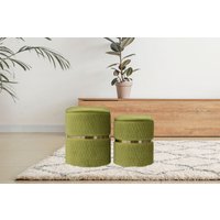 Kayoom Sitzhocker "Hocker Milas 2er-Set, Praktischer und versteckter Stauraum", (Set, 2 St.), stapelbar, mit Stauraum, Edelstahlsockel, Farbenfroh unaufdringlich von Kayoom