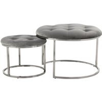 Kayoom Sitzhocker "Hocker Myla 2er-Set, praktisch ineinander schiebbar", (Set, 2 St.), ineinander schiebbar, rund, gesteppt, mit Zierknöpfen von Kayoom