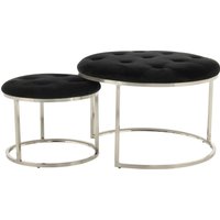 Kayoom Sitzhocker "Hocker Myla 2er-Set, praktisch ineinander schiebbar", (Set, 2 St.), ineinander schiebbar, rund, gesteppt, mit Zierknöpfen von Kayoom