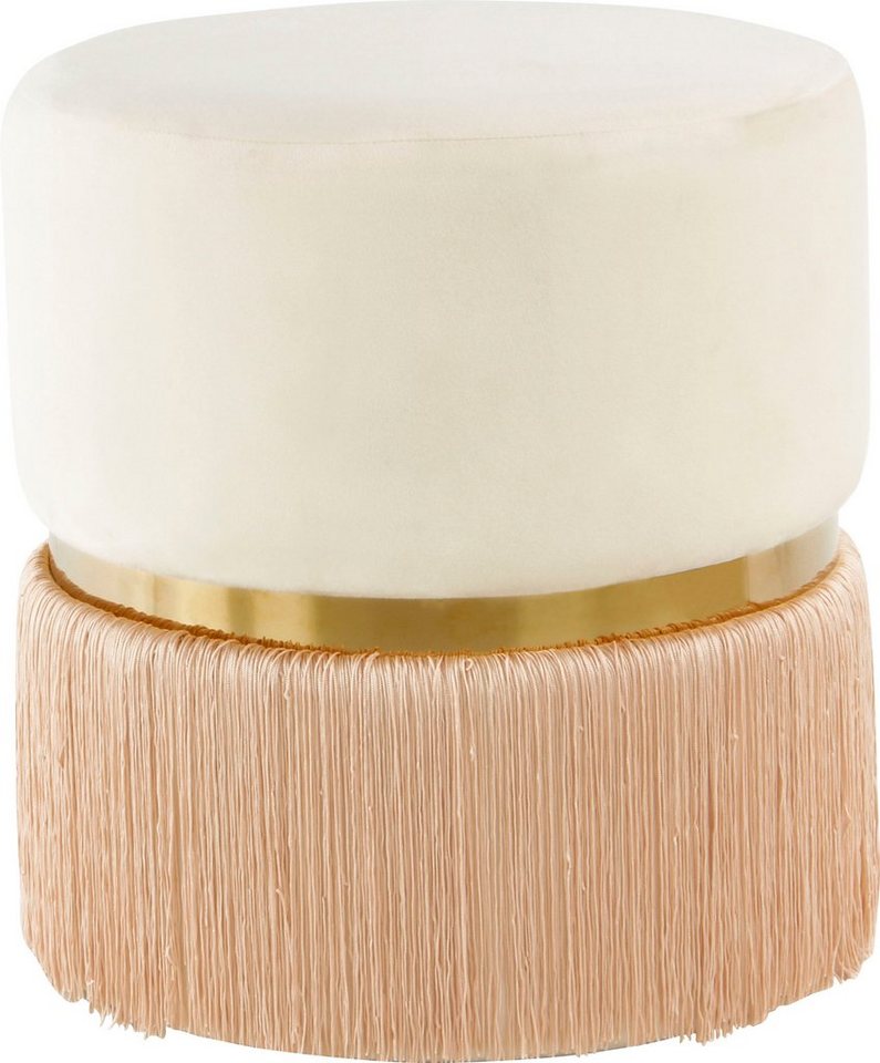 Kayoom Sitzhocker Hocker Rebecca 825, Sitzpouf in runder Form,mit samtigem Bezug (1 St), pflegeleicht, modern, vielseitig verwendbar, Sitzfläche gepolstert von Kayoom
