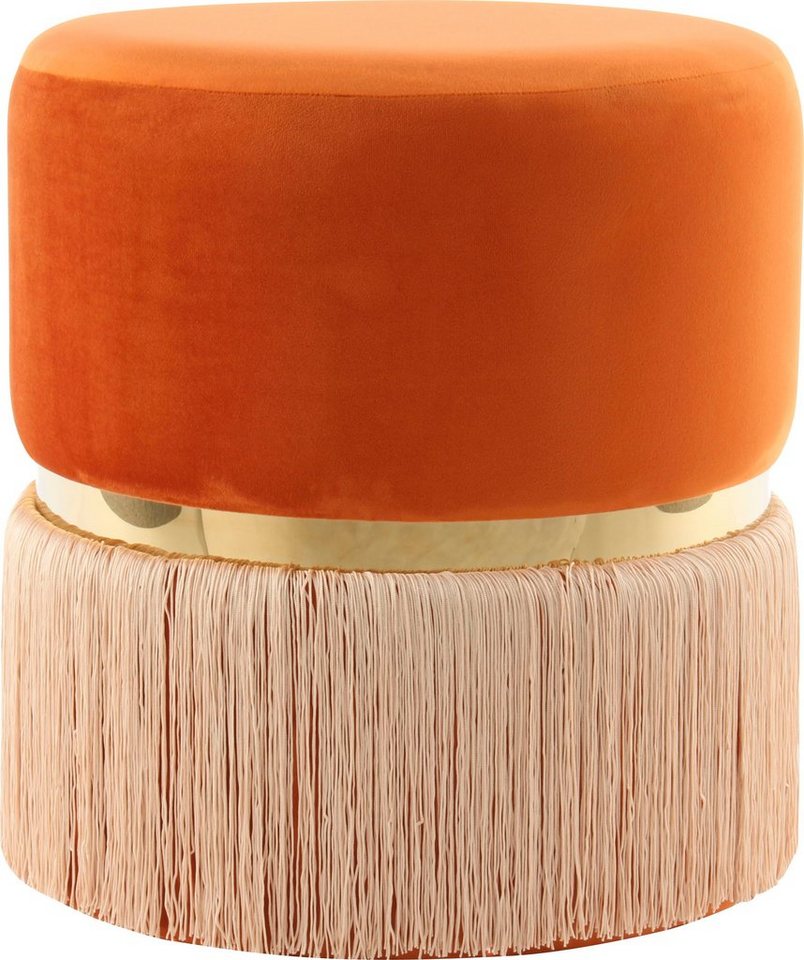 Kayoom Sitzhocker Hocker Rebecca 825, Sitzpouf in runder Form,mit samtigem Bezug (1 St), pflegeleicht, modern, vielseitig verwendbar, Sitzfläche gepolstert von Kayoom