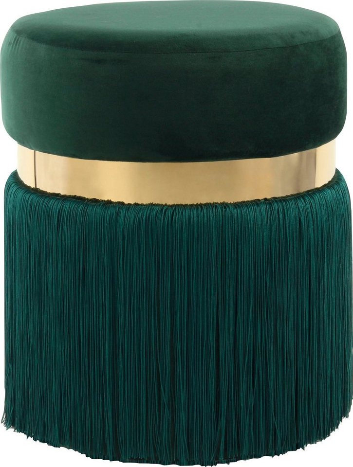 Kayoom Sitzhocker Hocker Rebecca 925, Sitzpouf in runder Form,mit samtigem Bezug (1 St), pflegeleicht, modern, vielseitig verwendbar, Sitzfläche gepolstert von Kayoom