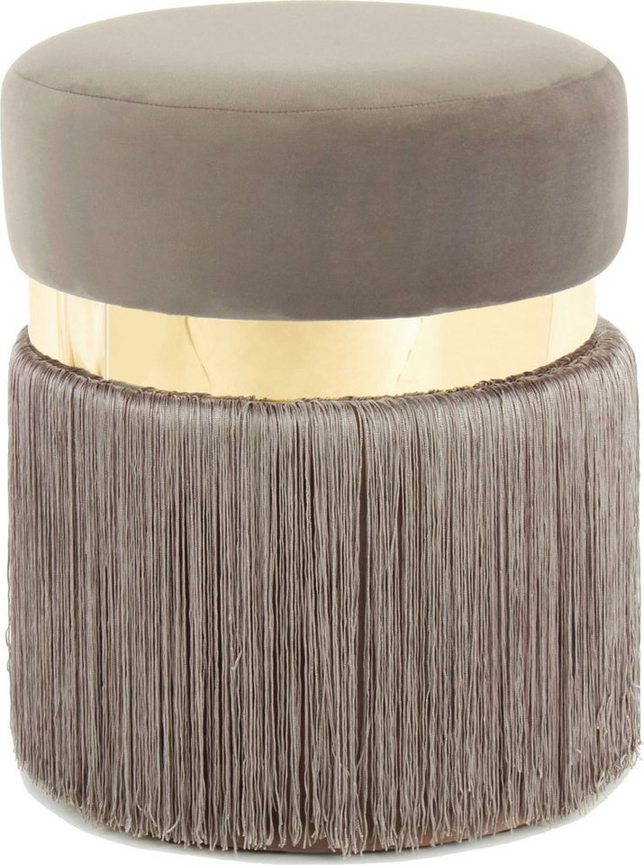Kayoom Sitzhocker Hocker Rebecca 925, Sitzpouf in runder Form,mit samtigem Bezug (1 St), pflegeleicht, modern, vielseitig verwendbar, Sitzfläche gepolstert von Kayoom