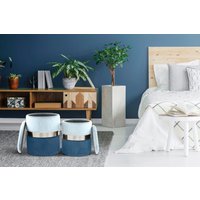 Kayoom Stauraumhocker "Hocker Zora 125 2er-Set, samtweicher Stoffbezug,runde elegante Form", (Set, 2 St.), edles Design mit Metallring, gepolstert, mit Stauraum von Kayoom
