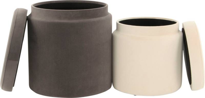 Kayoom Stauraumhocker Hocker Zora 225 2er-Set, samtweicher Stoffbezug,runde elegante Form (Set, 2 St), samtweich, gepolstert, mit Stauraum, weiche Polsterung von Kayoom