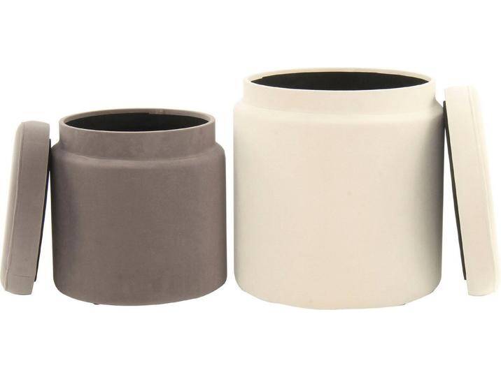 Kayoom Stauraumhocker Hocker Zora 225 2er-Set, samtweicher Stoffbezug,runde elegante Form (Set, 2 St), samtweich, gepolstert, mit Stauraum von Kayoom