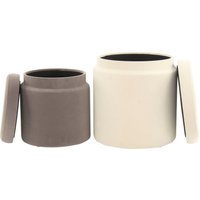 Kayoom Stauraumhocker "Hocker Zora 225 2er-Set, samtweicher Stoffbezug,runde elegante Form", (Set, 2 St.), samtweich, gepolstert, mit Stauraum, weiche Polsterung von Kayoom