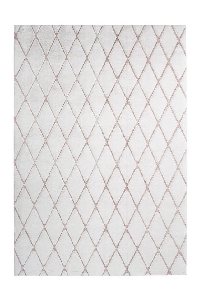 Kayoom Teppich in Weiß / Rosé, 100% Polyester - 150x80cm (LxB) von Kayoom