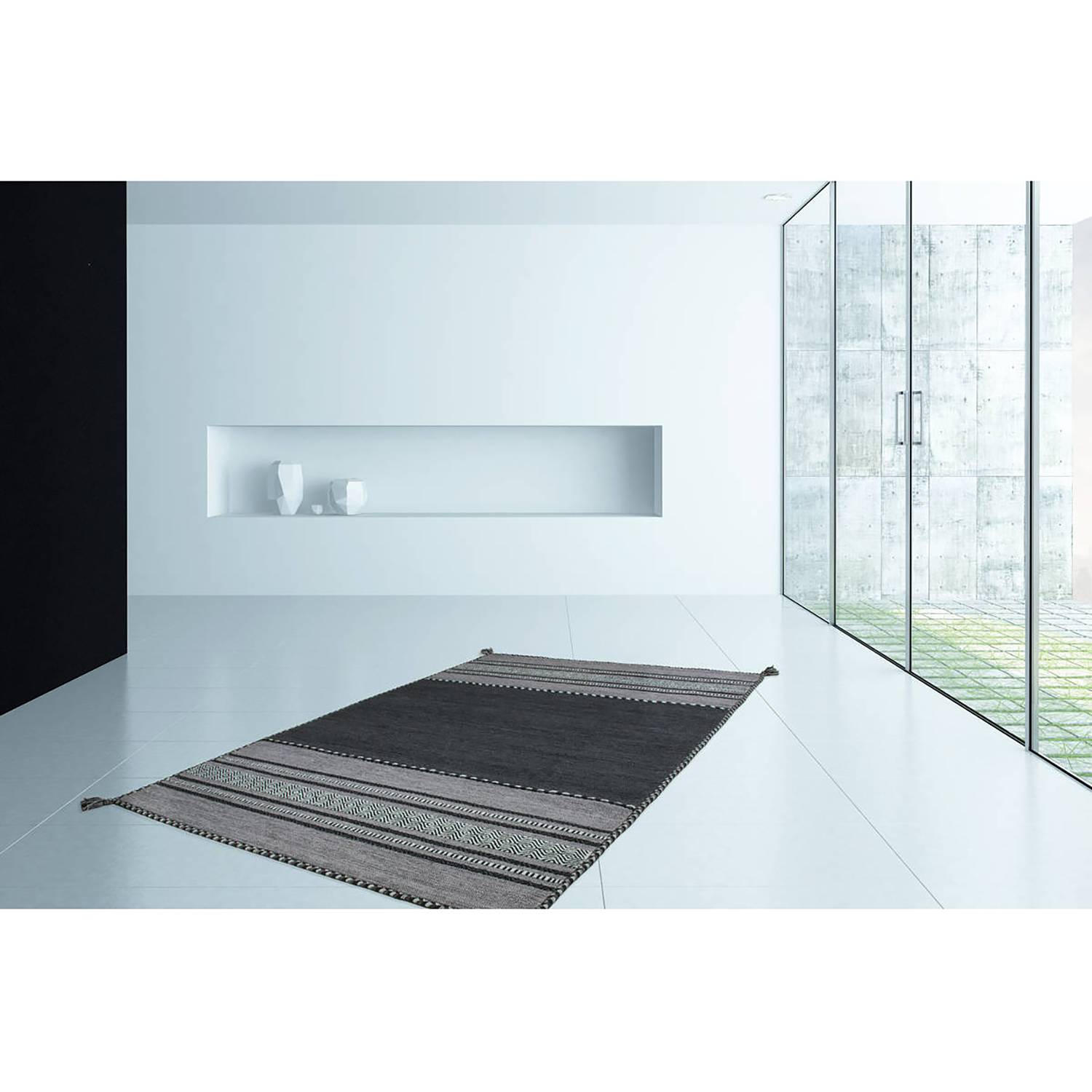 Kayoom Wollteppich Alhambra 335 Grau Rechteckig 170x120 cm (BxT) Ethno Design Baumwolle von Kayoom