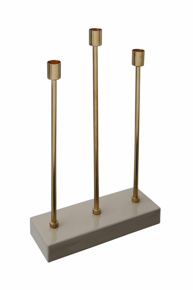 Kerzenhalter Art Deco 325 Taupe / Gold von Kayoom
