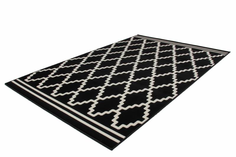 Lina 225 Schwarz / Elfenbein 200cm x 290cm von Kayoom