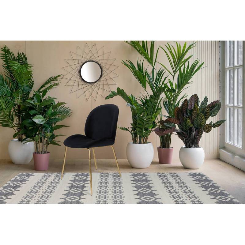 home24 Polsterstuhl Charlize I 2er-Set 47 x 90 x 59cm Schwarz/Schwarz von home24