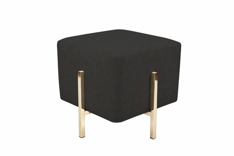 Pouf / Hocker Lizia 210 Schwarzgrau / Gold von Kayoom