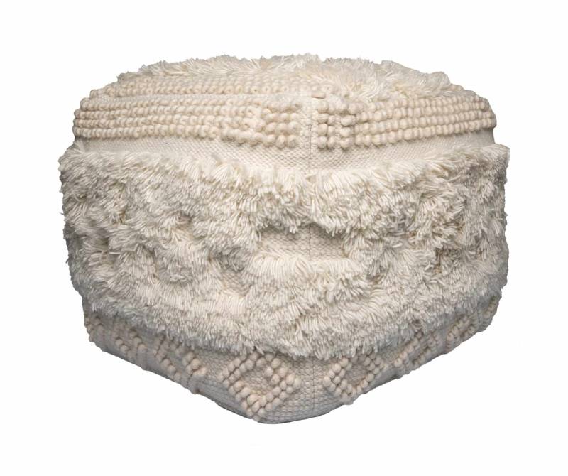 Pouf Bohist 125 Natural 50cm x 50cm von Kayoom
