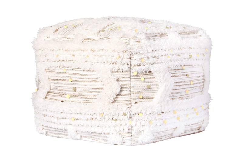 Pouf Bohist 425 Creme / Khaki 50cm x 50cm von Kayoom