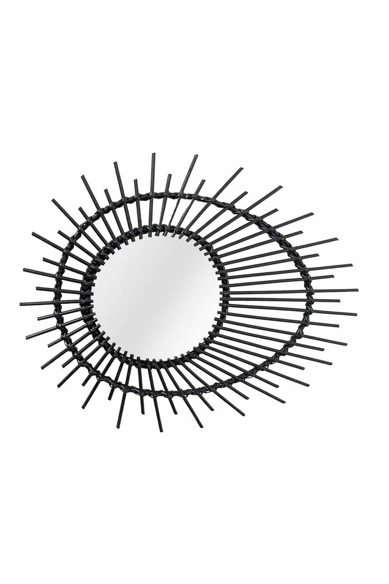 Rattan Spiegel Aina 125 Schwarz von Kayoom