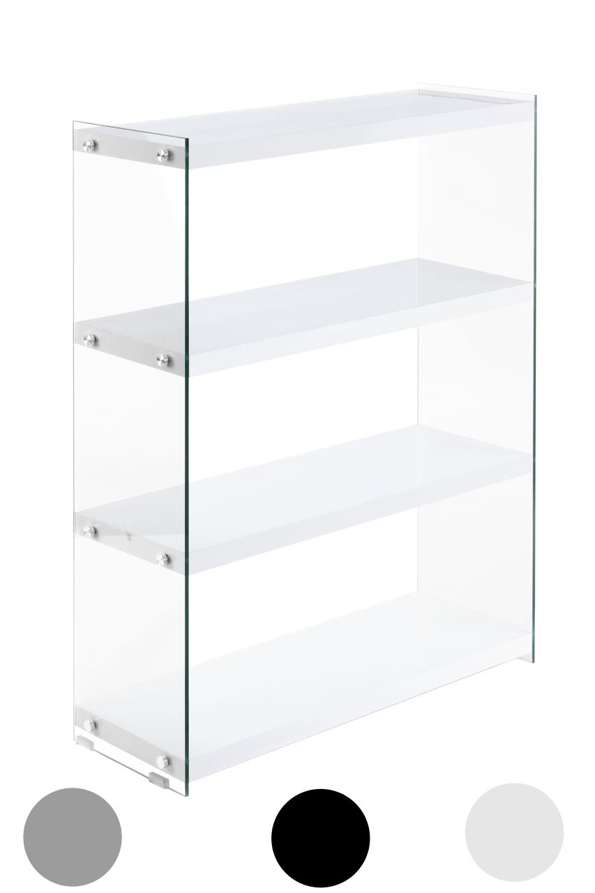 Regal transparent Glas Bücherregal Wohnzimmerregal Dekoregal Flur Küche modern von Kayoom