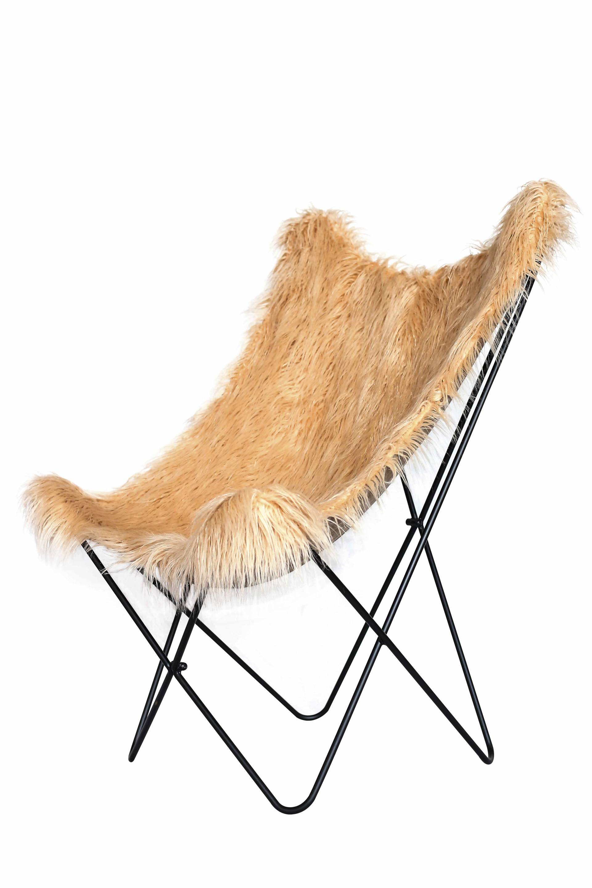 Schmetterling-Stuhl Lynn 110 – Kunstfell Braun/Beige 71×104×75 cm Schmetterling-Stuhl Lynn 110 – Kunstfell Braun/Beige 71×104×75 cm von Kayoom