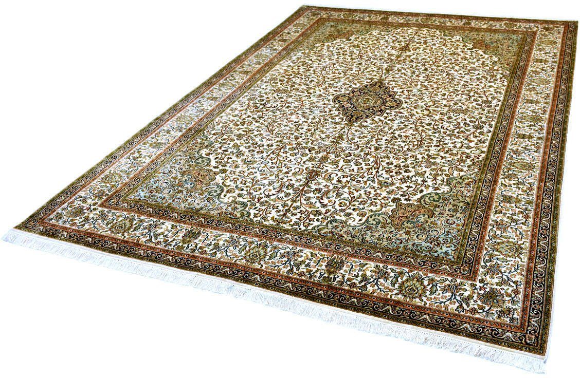 Seidenteppich Kashan 6392, Kayoom, rechteckig, Höhe: 10 mm, Einzelstück mit Zertifikat, Wohnzimmer von Kayoom