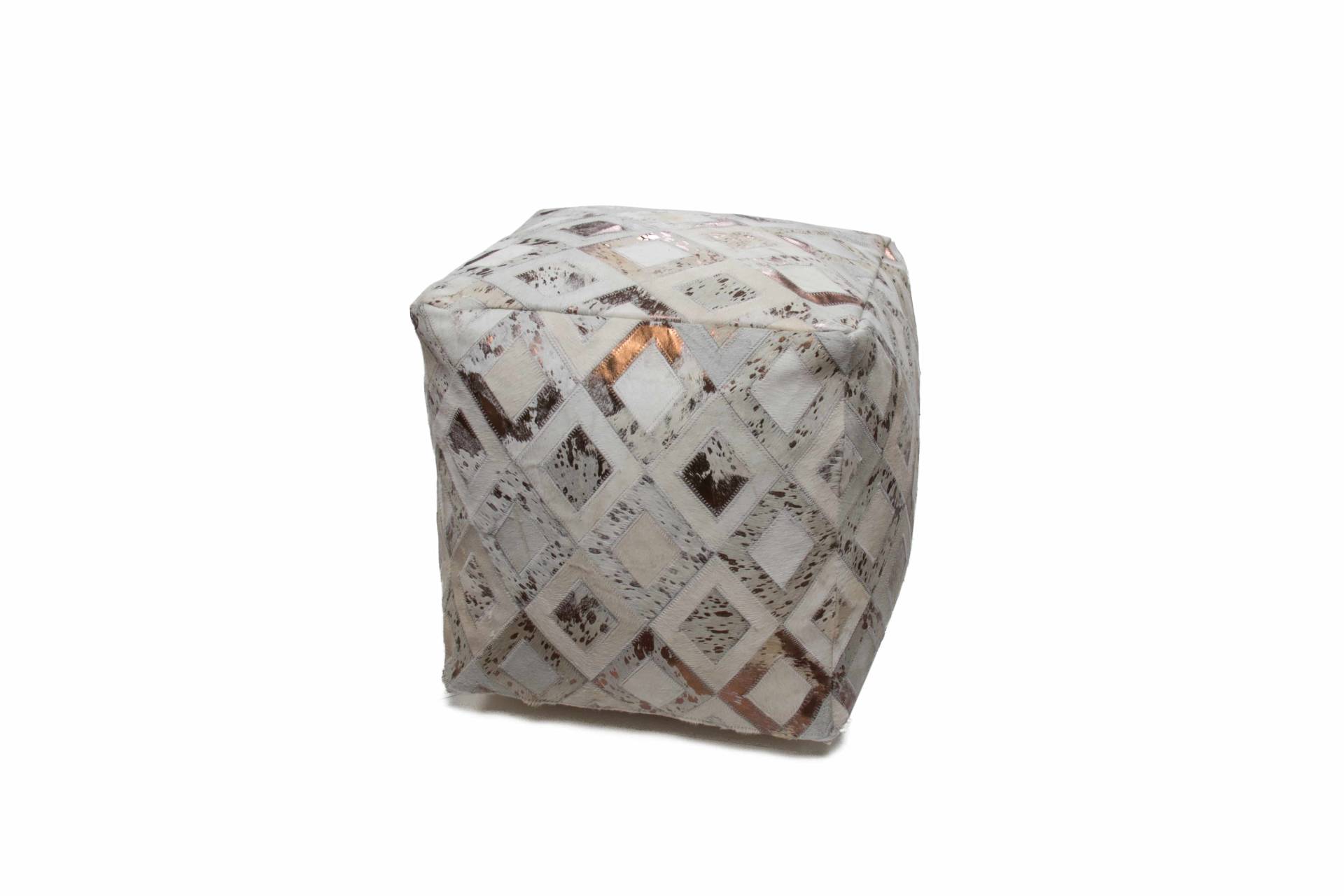 Spark Pouf 110 Elfenbein / Chrome 45cm x 45cm von Kayoom