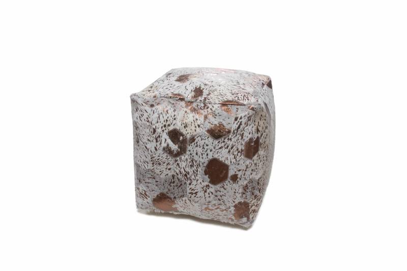 Spark Pouf 210 Elfenbein / Chrom 45cm x 45cm von Kayoom