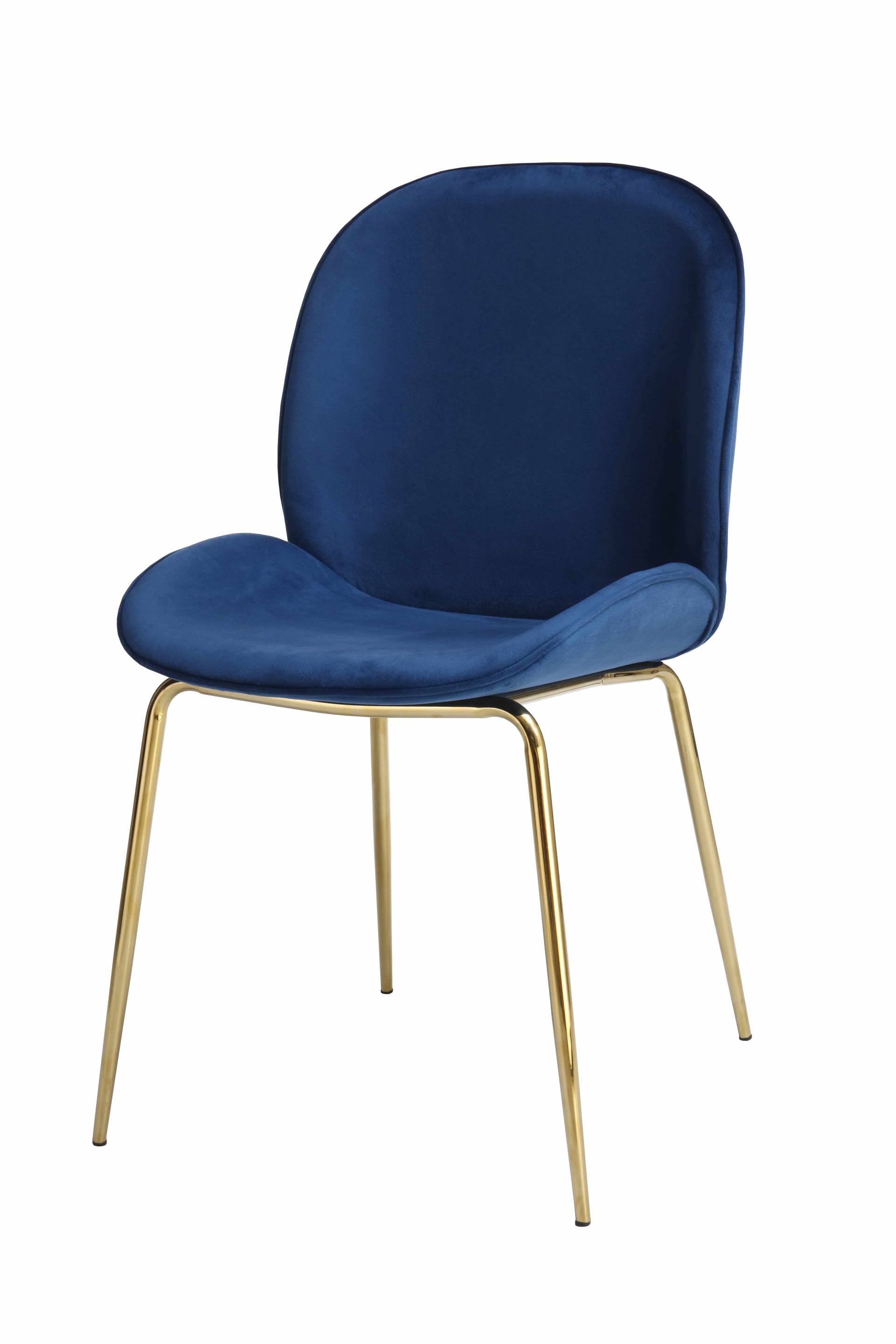 Stuhl Charlize 110 2er-Set Blau / Messing von Kayoom