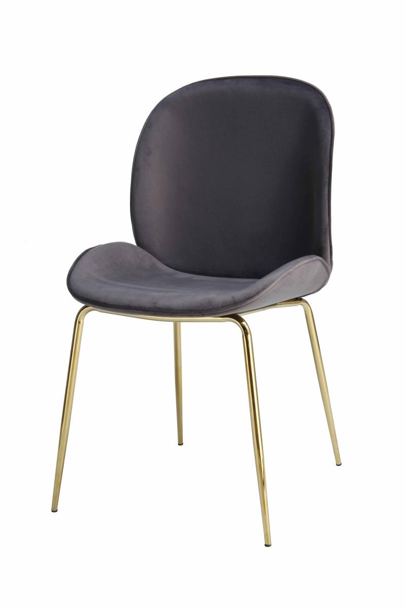Stuhl Charlize 110 2er-Set Grau / Messing von Kayoom
