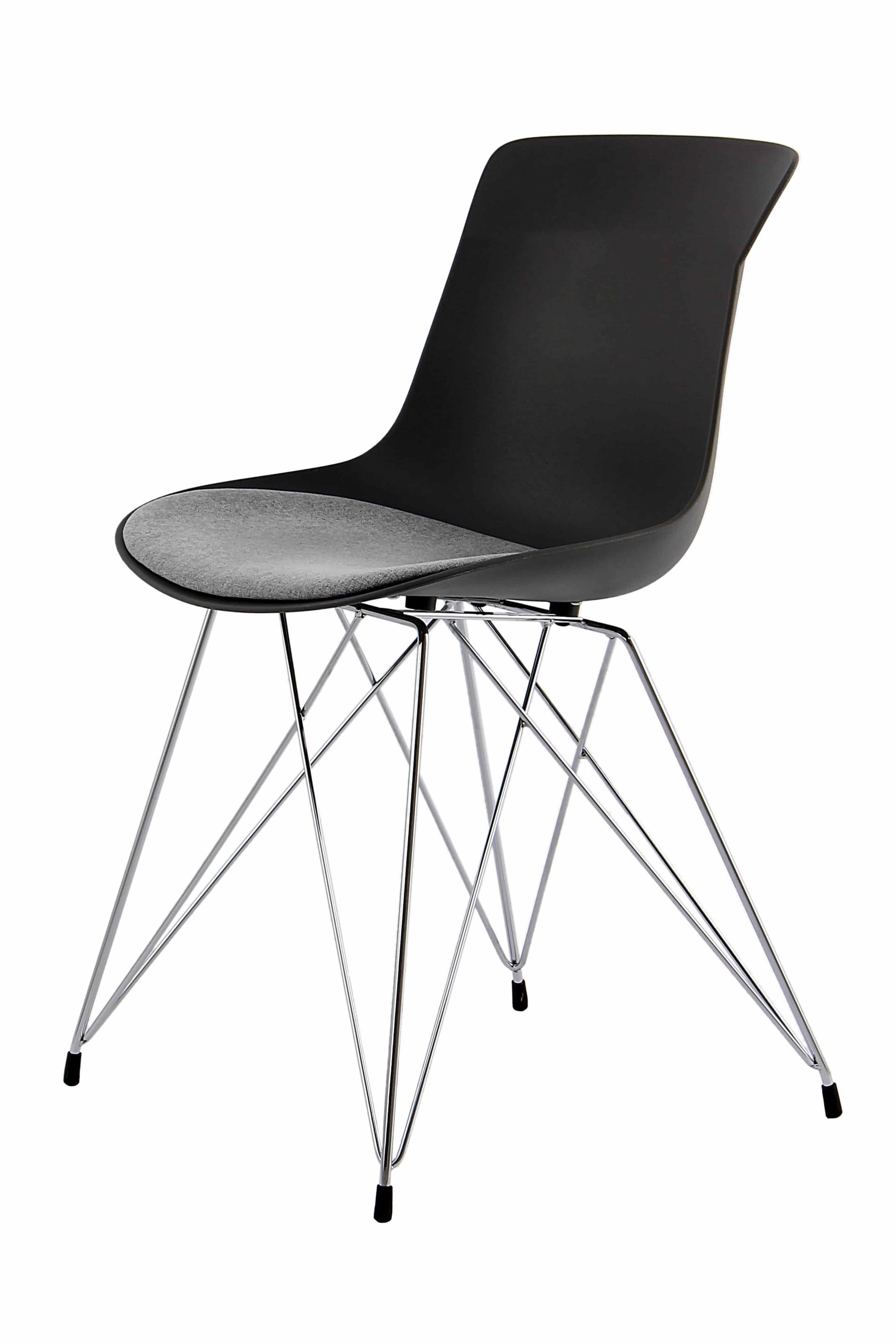 Stuhl Emily 110 2er-Set Schwarz / Grau von Kayoom