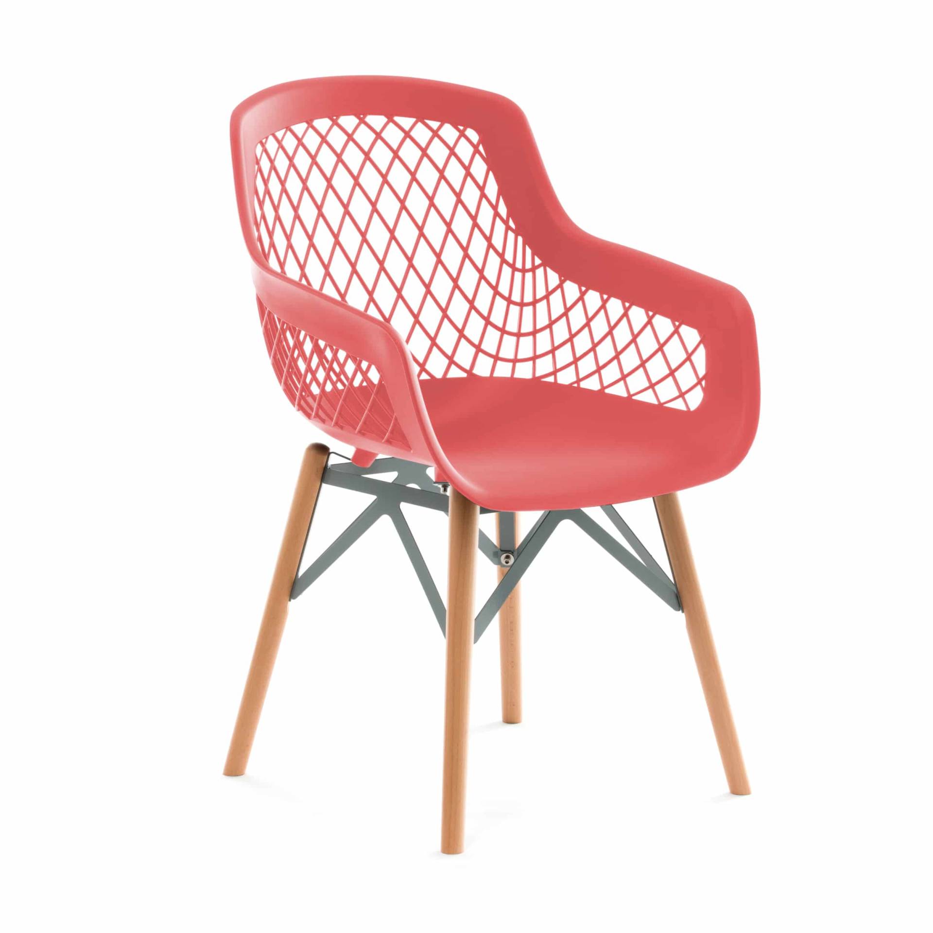 Stuhl Pure Style 4er-Set Rot von Kayoom