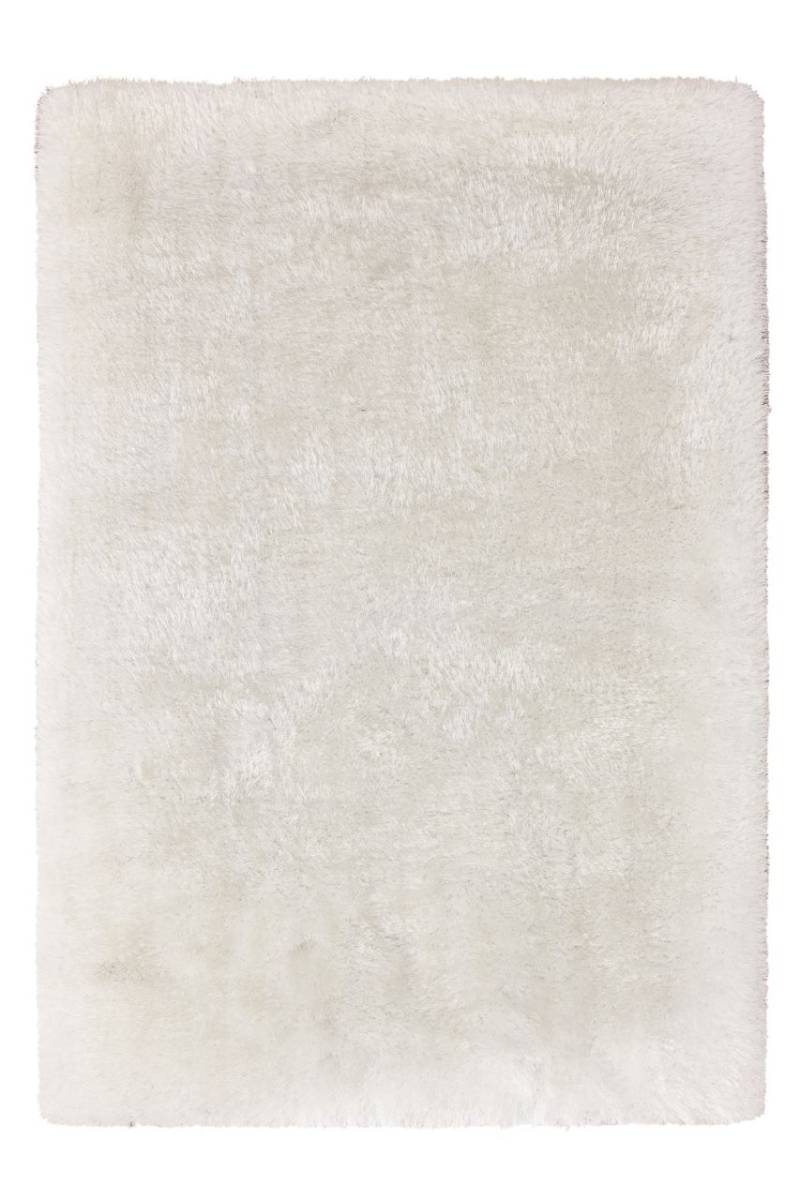 Teppich Wohnzimmer Hochflor weich Weiß modern Langflor Uni Schlafzimmer Läufer von Kayoom