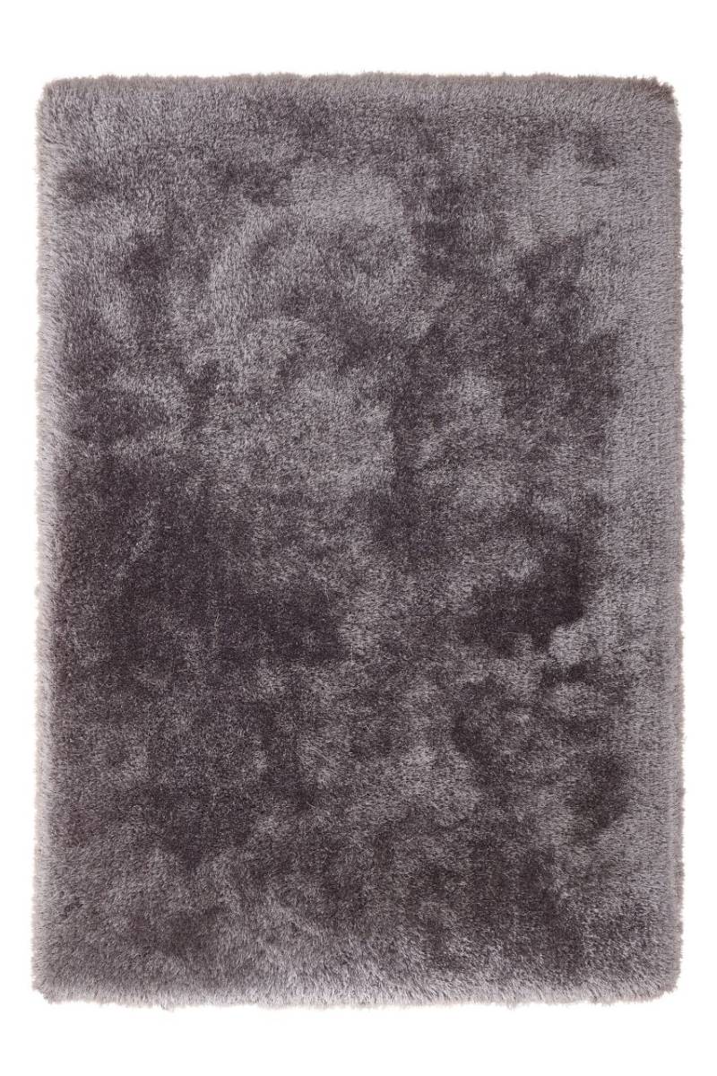 Teppich Wohnzimmer Hochflor weich modern Langflor Uni Schlafzimmer Läufer Grau von Kayoom