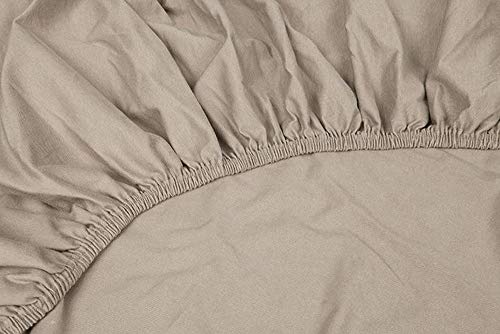 Kayori Shizu Jersey Spannbettlaken 40cm Steg Größe 180-200x200-220cm Farbe Sand Topper Boxspringbett Percale-Baumwolle Baumwollbetttuch Spannbetttuch Wasserbett von Kayori